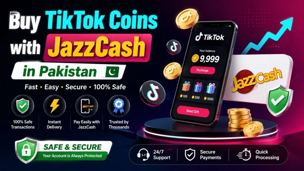 Buy TikTok Coins with JazzCash in Pakistan